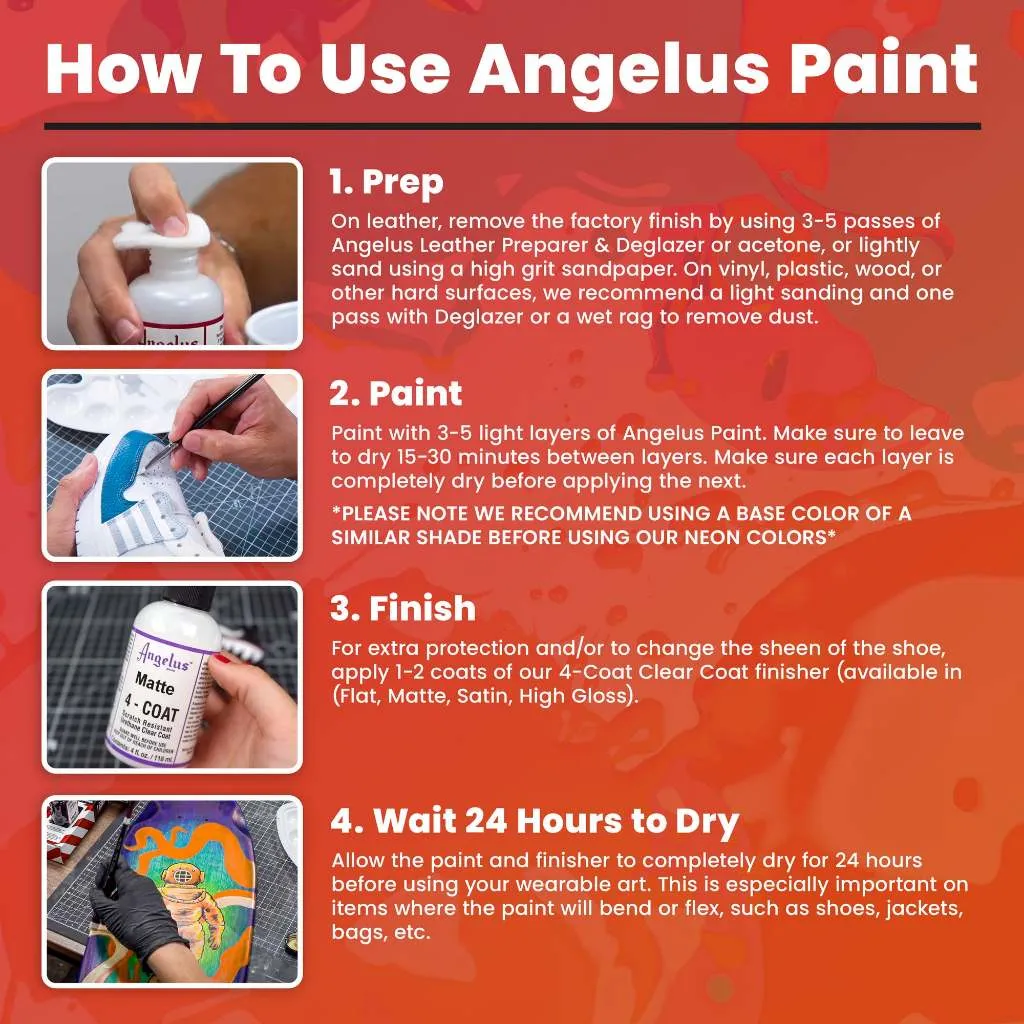 (80 Colors) Angelus Acrylic Leather Paint (L to Z)