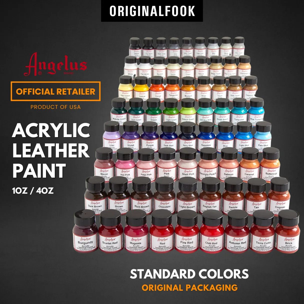 (80 Colors) Angelus Acrylic Leather Paint (L to Z)