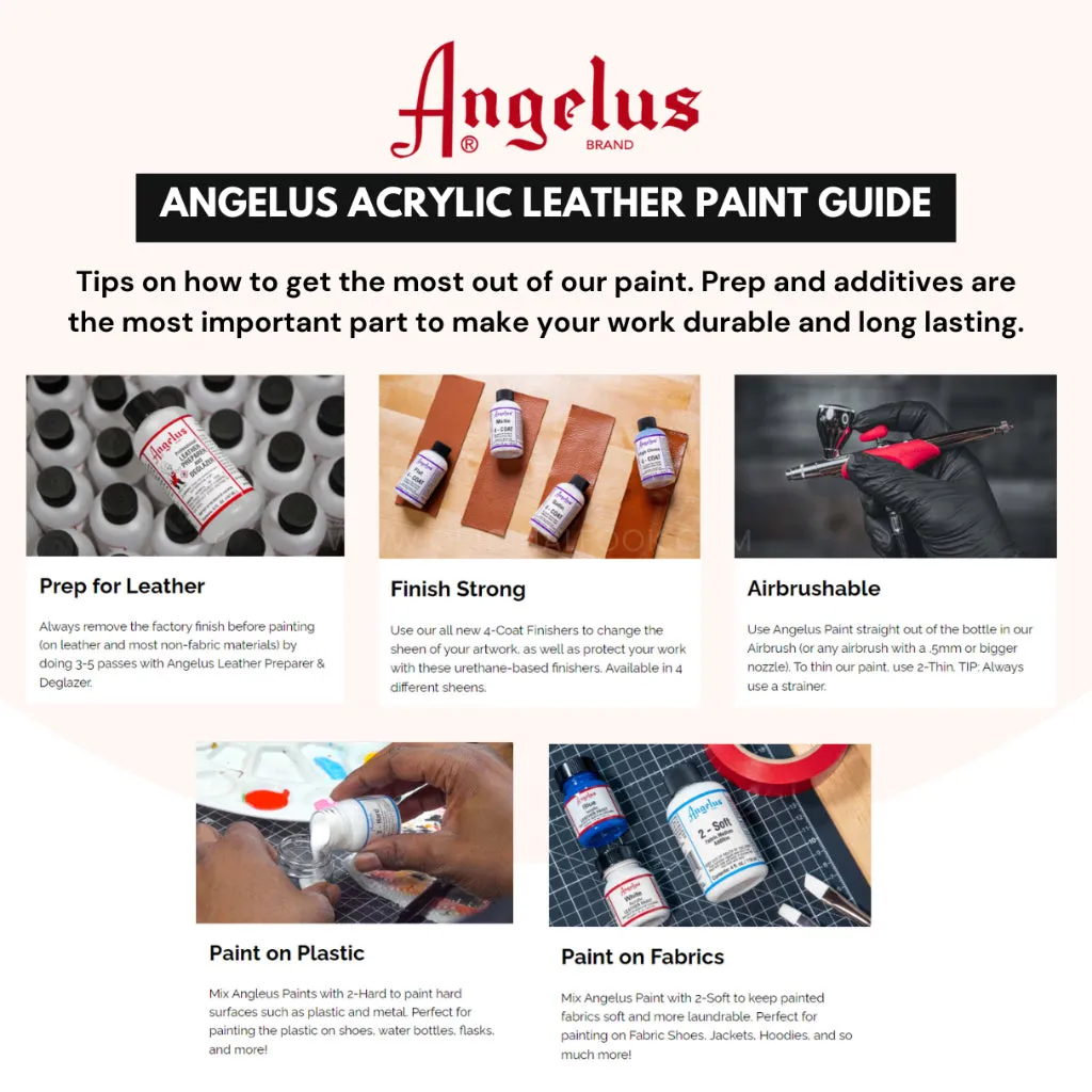 (80 Colors) Angelus Acrylic Leather Paint (L to Z)