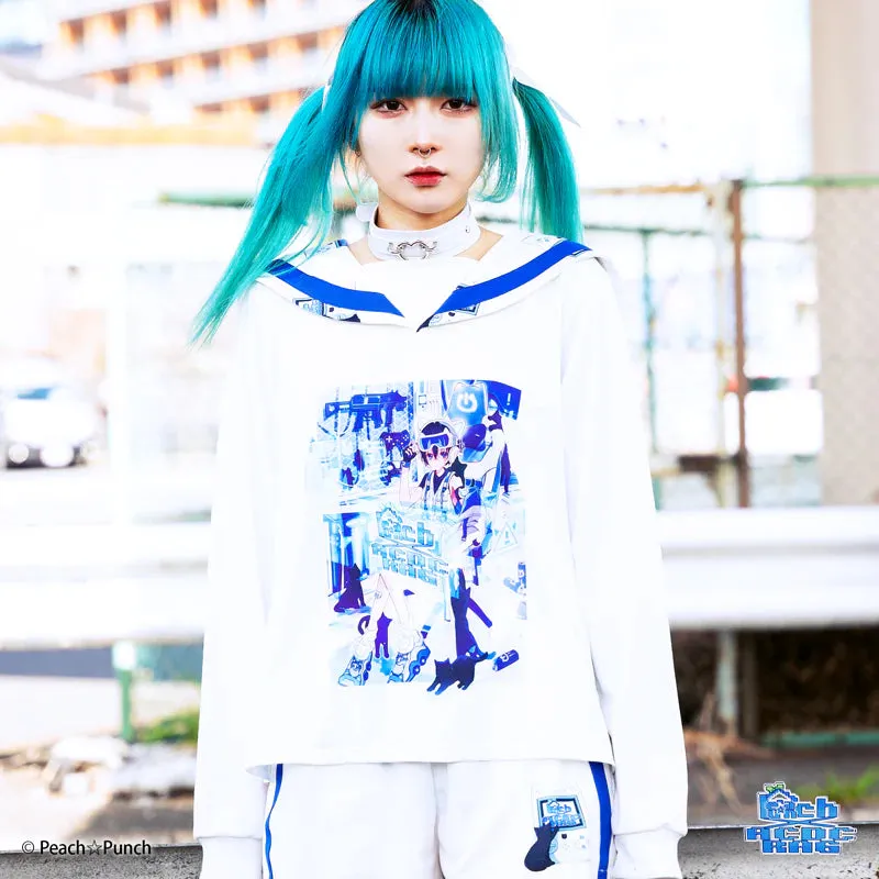 ACDC RAG x Peach Punch "Cyber Cat" sailor top