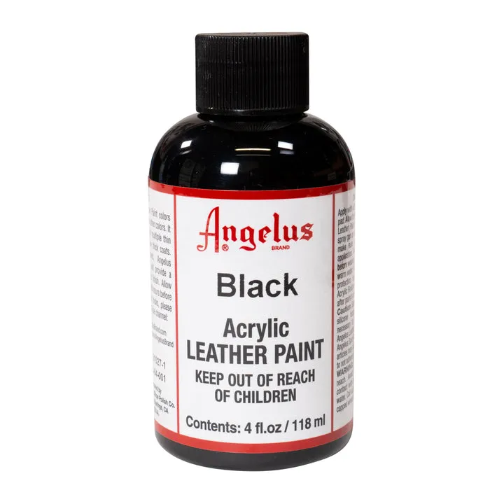 Angelus Acrylic Leather Paint Black / White / Flat Black / Flat White