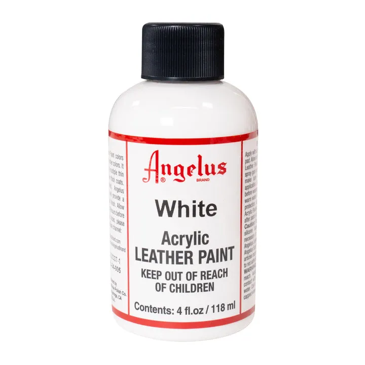 Angelus Acrylic Leather Paint Black / White / Flat Black / Flat White