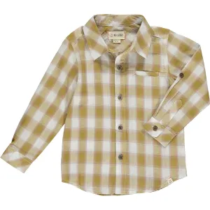 Atwood Mustard/White Plaid Shirt - Select Size