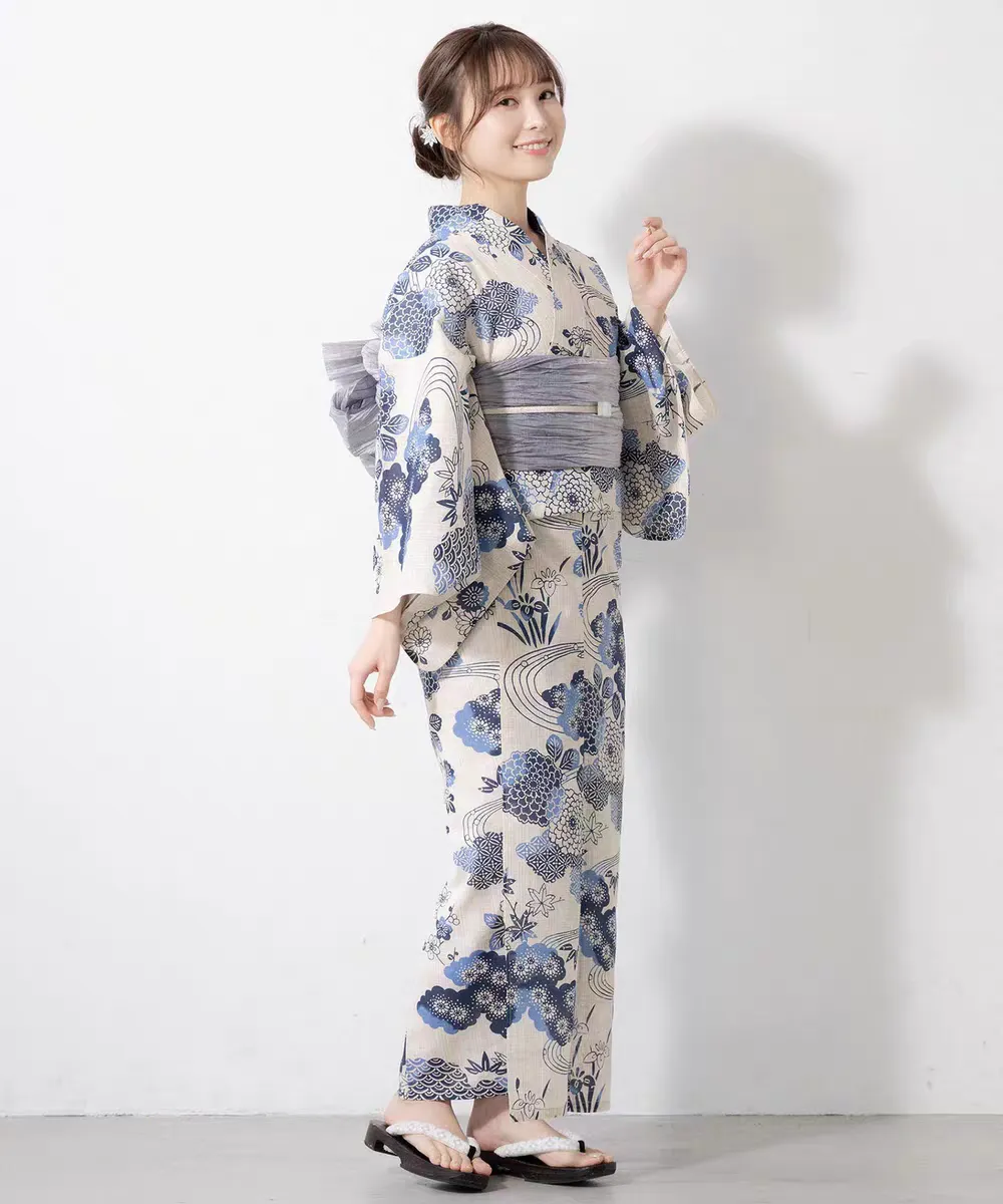 Azure Bloom Women Komon Yukata