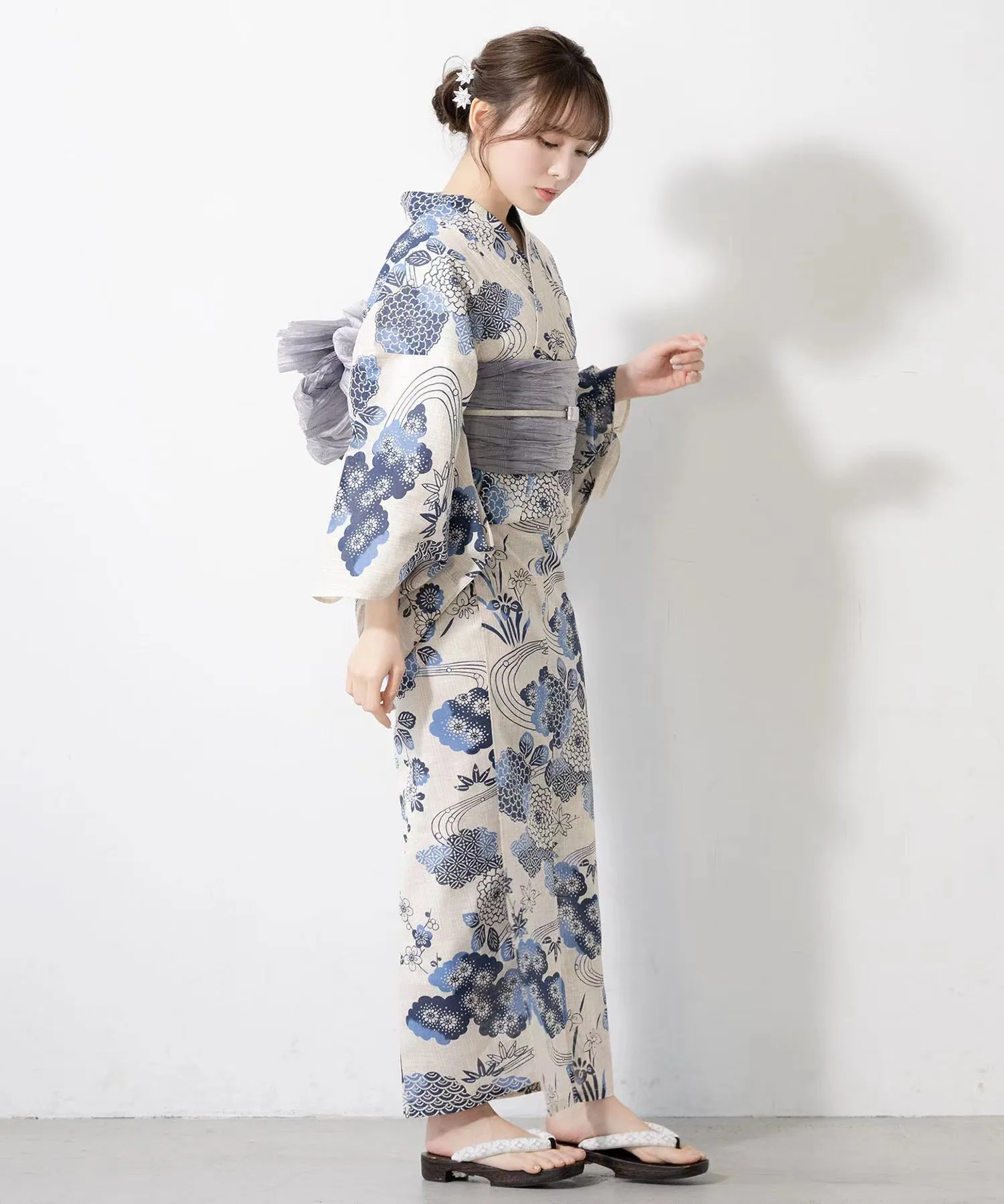 Azure Bloom Women Komon Yukata