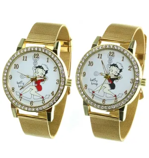 BETTY BOOP Authentic Round Face Sailor Bracelet Mesh Band Watch