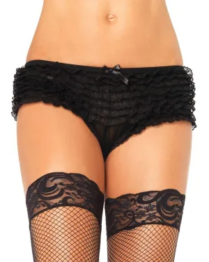 Black Lace Ruffle Burlesque Shorts