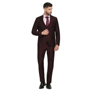 blackberrys Structured Polyester Blend Slim Fit Mens Suit (Purple, Size_40)