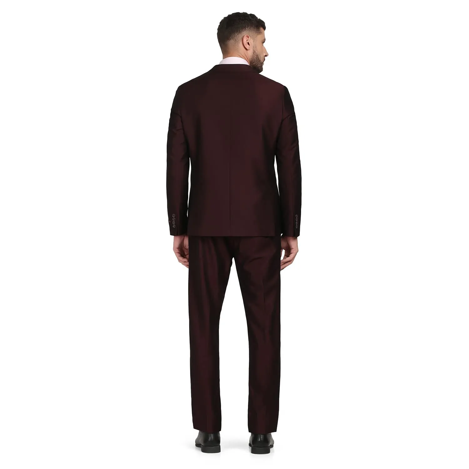 blackberrys Structured Polyester Blend Slim Fit Mens Suit (Purple, Size_40)