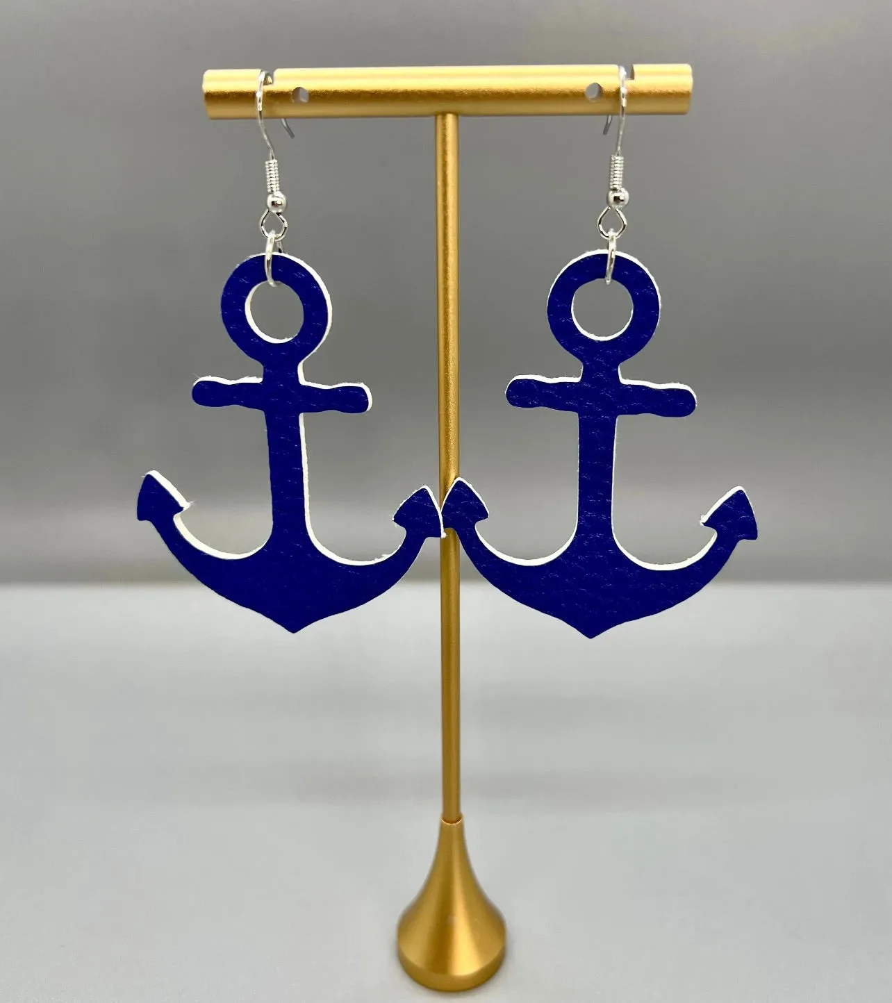 Blue Anchor Earrings - Handmade Jewelry, Anchor Accessories, Handmade Earrings, Blue Earrings, Navy Earrings, Anchor Jewelry, Captain Gift