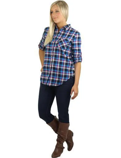 Blue Plaid Shirt With Pocket