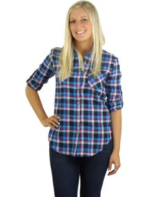 Blue Plaid Shirt With Pocket