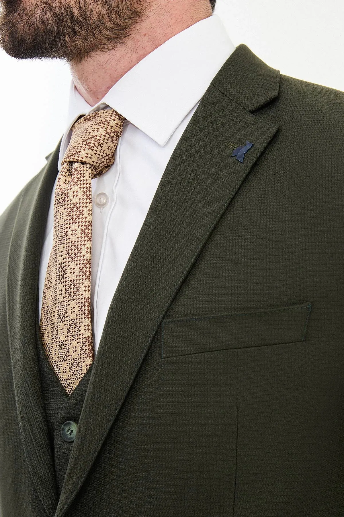 Bojoni Capena Khaki  Slim Fit Suit