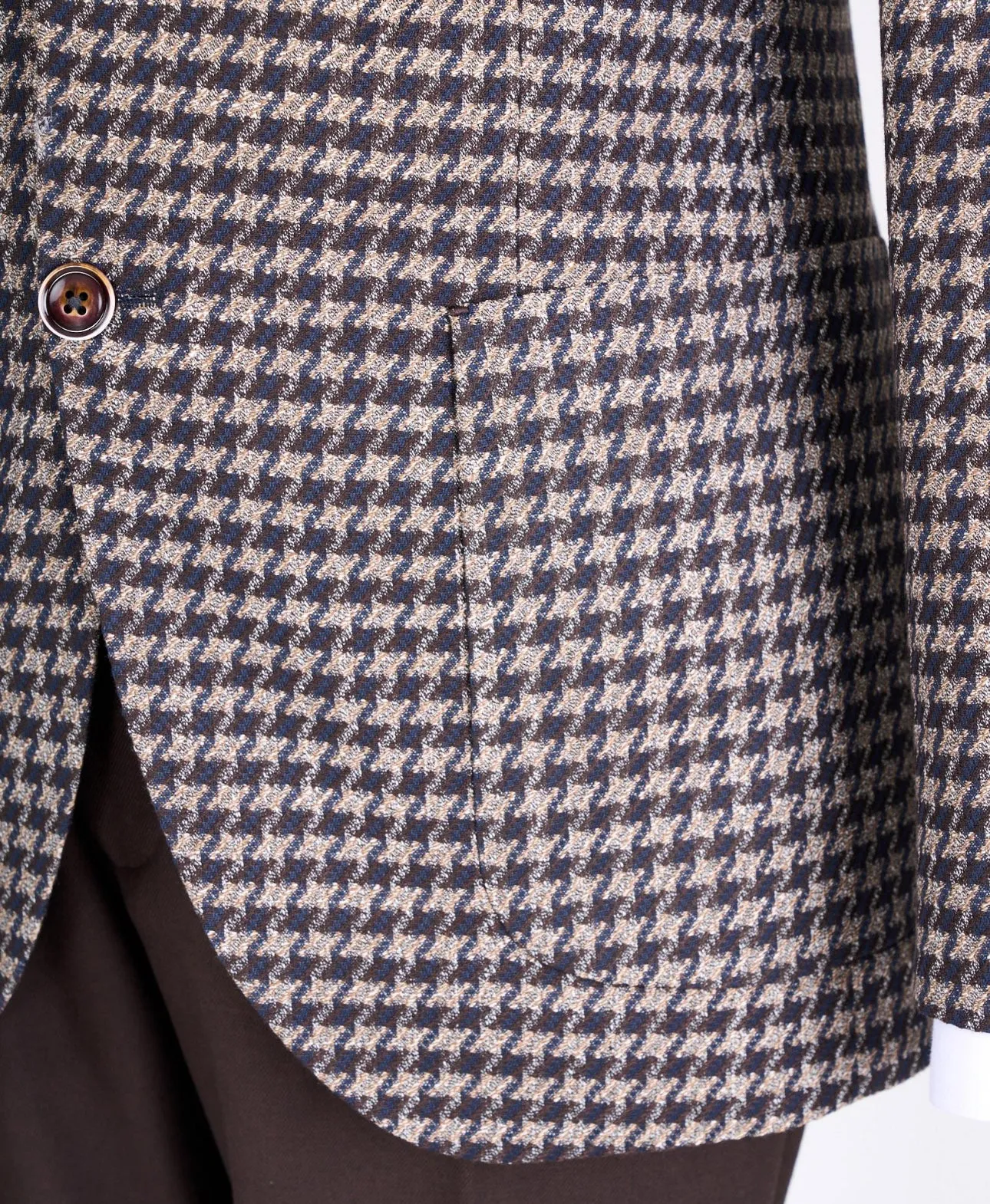 Bojoni Chicago Slim Fit Checked Brown Suit