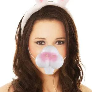 Bunny Rabbit Costume Nose - Bunny Nose and Teeth Costume Accessory Face Mask for Adults and Children White