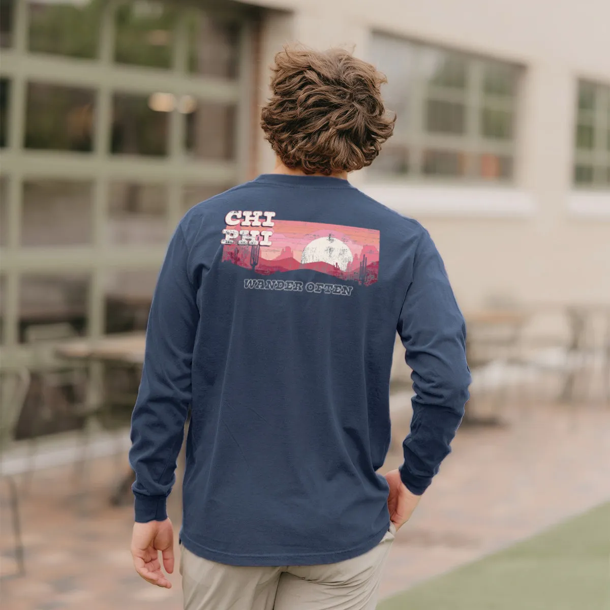 Chi Phi Comfort Colors Wander Often Long Sleeve Pocket Tee