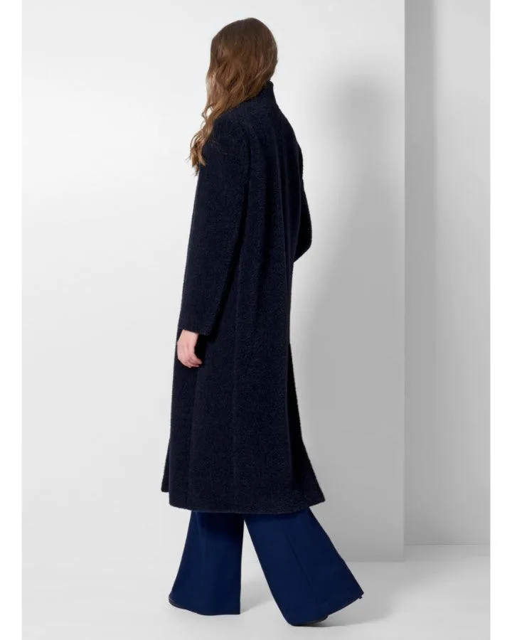 Cinzia Rocca Notch Collar Wool Alpaca Maxi Coat