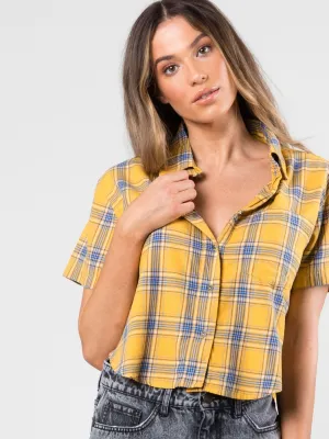 Clueless Short Sleeve Shirt - Mimosa Yellow