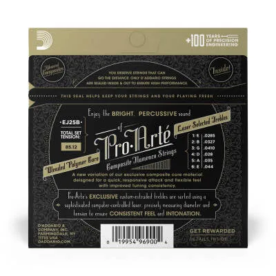 D’addario EJ25B Pro-Arte Black Nylon Composite Flamenco Guitar Strings