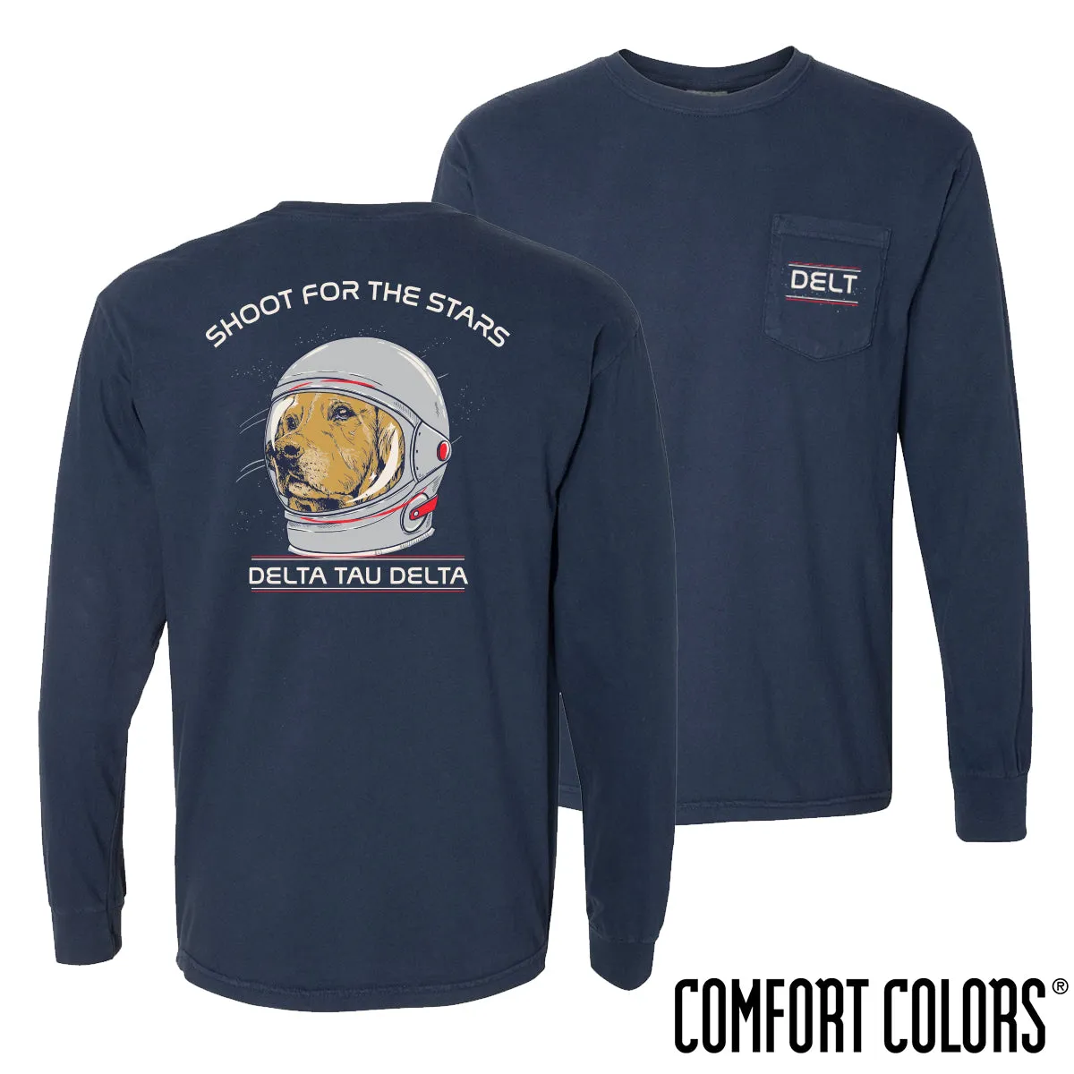 Delt Comfort Colors Astronaut Retriever Long Sleeve Tee