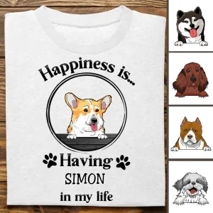 Dog Loves - Happiness Is... - Personalized Unisex T-Shirt