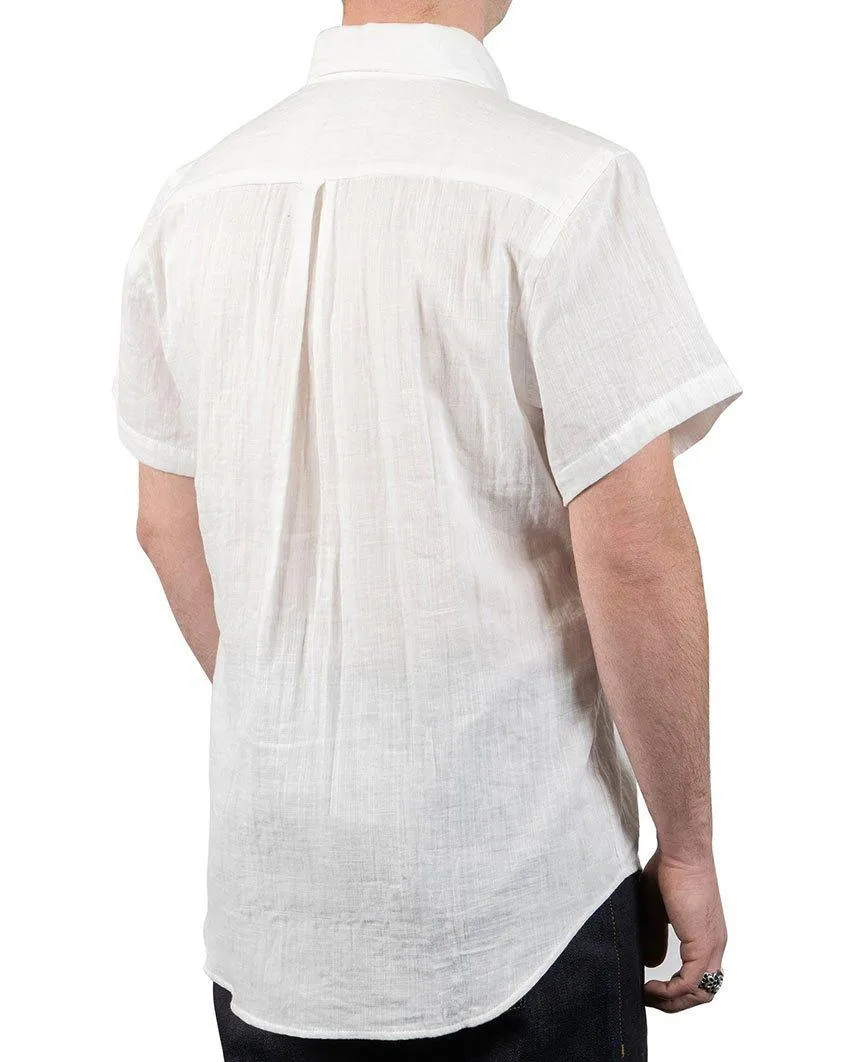 Double Weave Gauze Short Sleeve Easy Shirt White