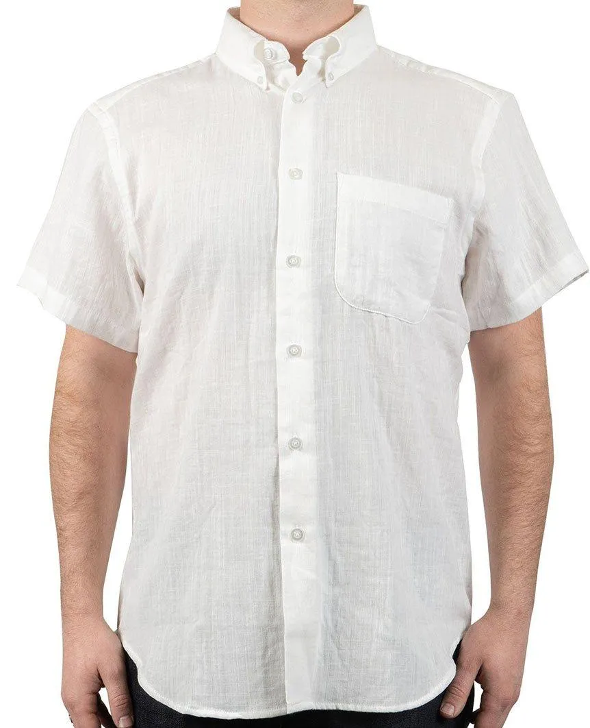 Double Weave Gauze Short Sleeve Easy Shirt White