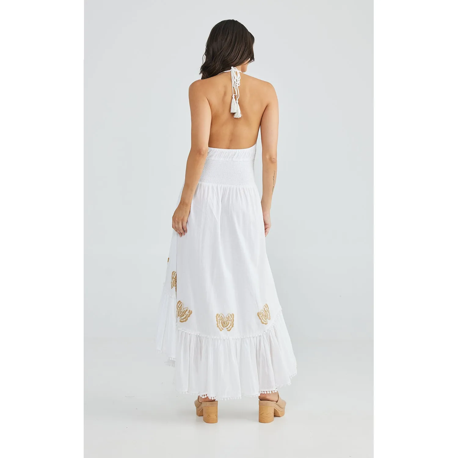 Dress Flamenco - White & Embroidery