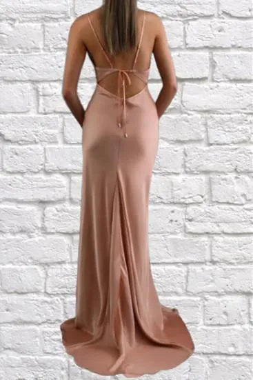 Elegant Mermaid Pink Long Prom/Evening Dress with Cowl Neck PSK212