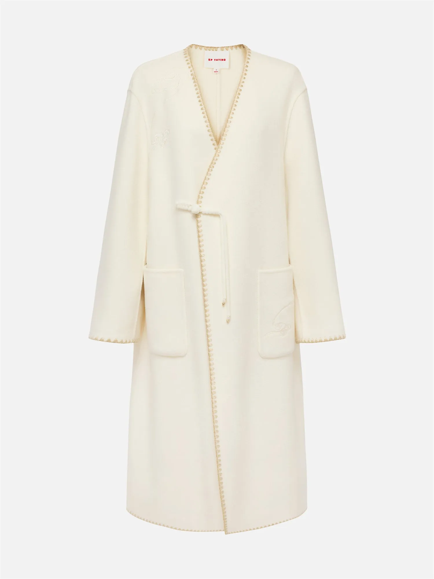 EP YAYING Double-Faced Wool Overcoat