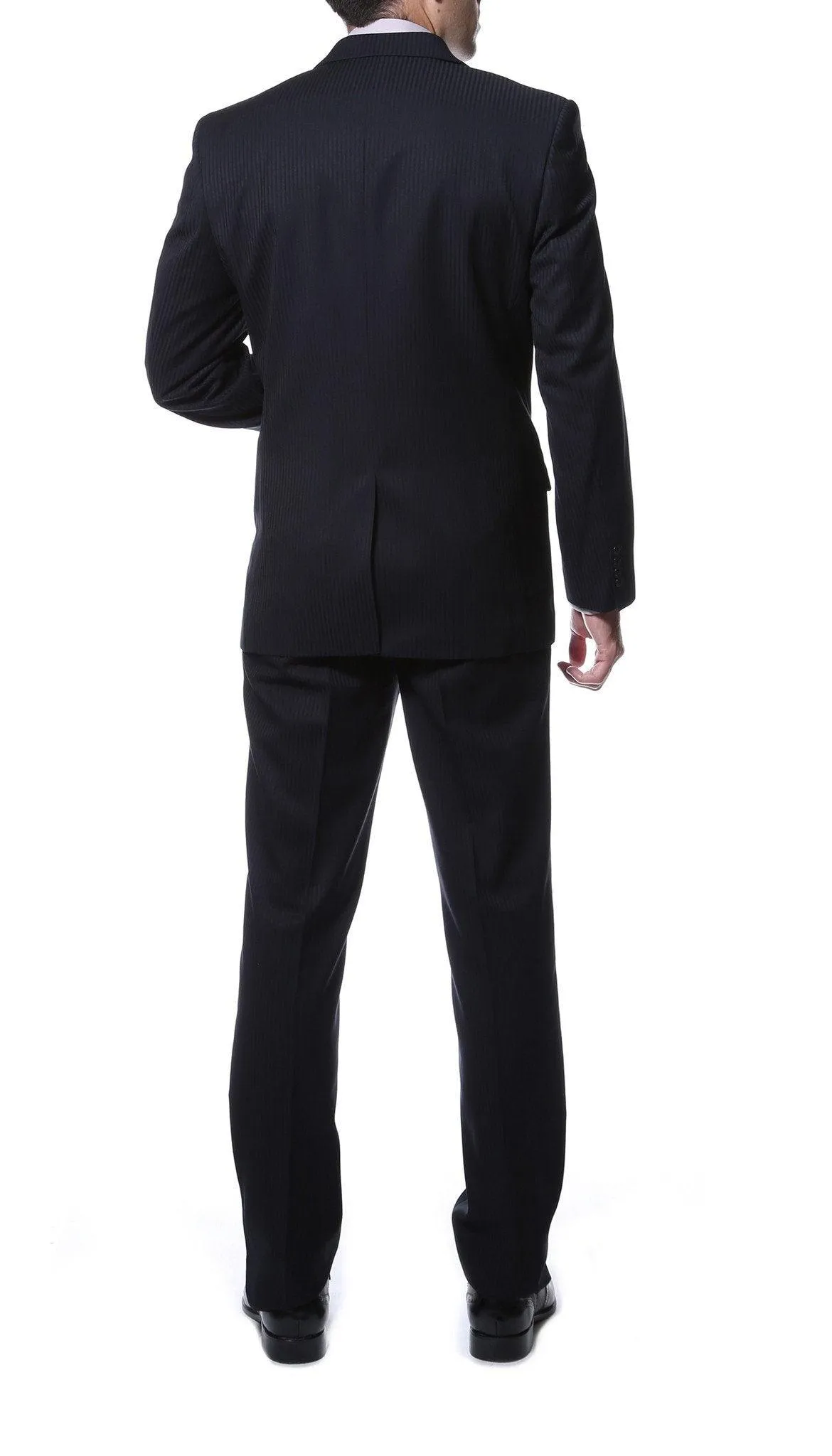 Ernesto Black Pinstripe Slim Fit 2 Piece Suit