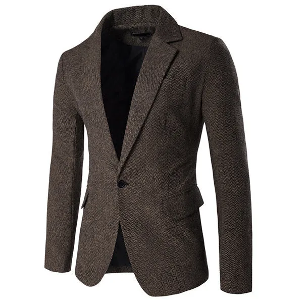 Fashion Slim Simple Blazers for Men Formal Suit Korean Style