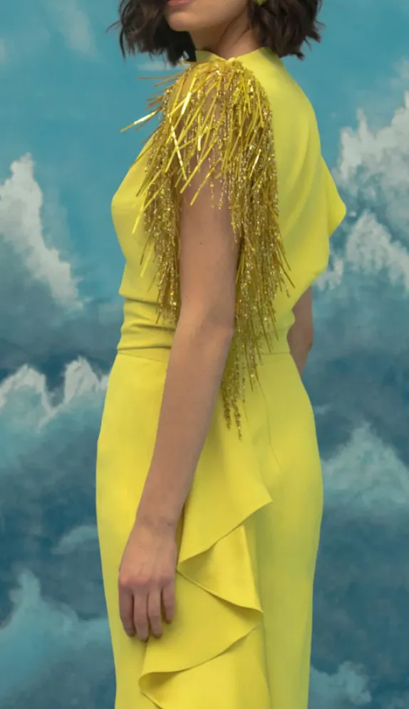 Gemy Maalouf - Embellished Lime Dress