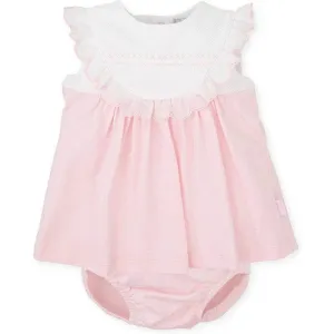 Girls Pink Embroided Dress With Bloomers