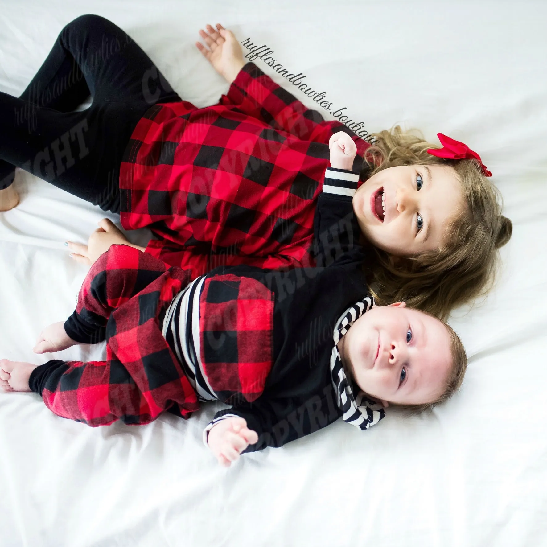 Girls Spencer Buffalo Plaid long sleeve Tunic