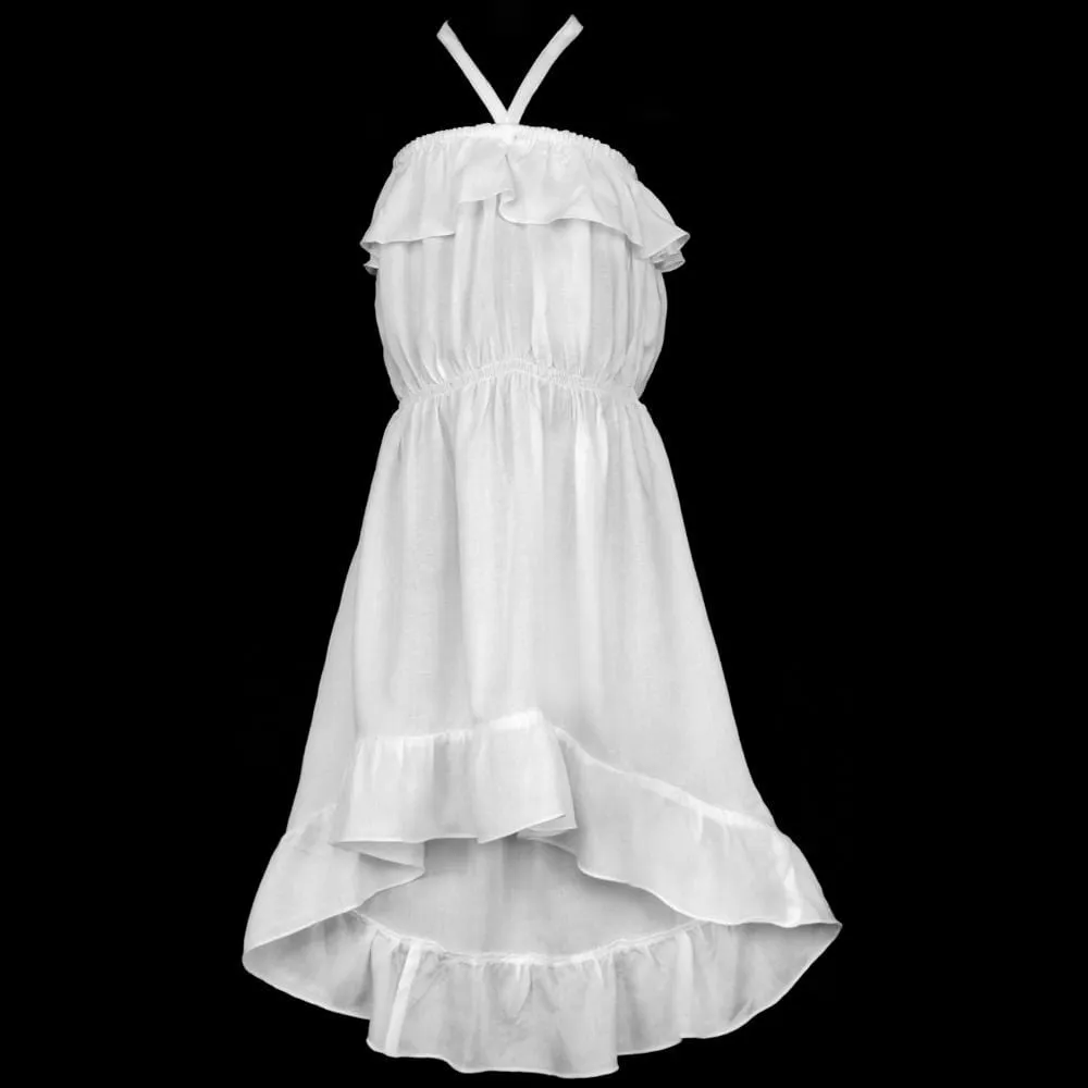 Girl's White Ruffle Dress