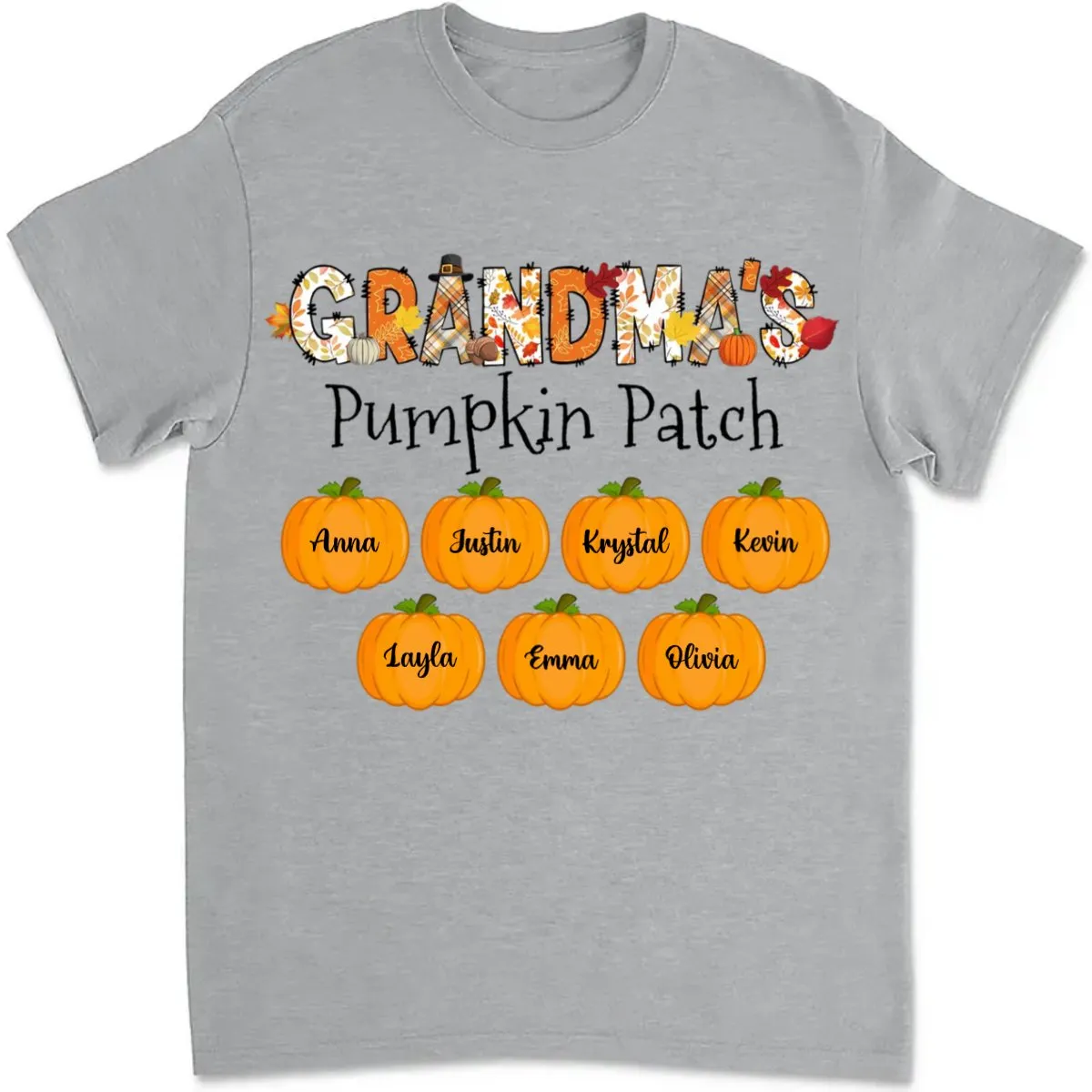 Grandma - Grandma's Pumpkin Patch - Personalized T-Shirt