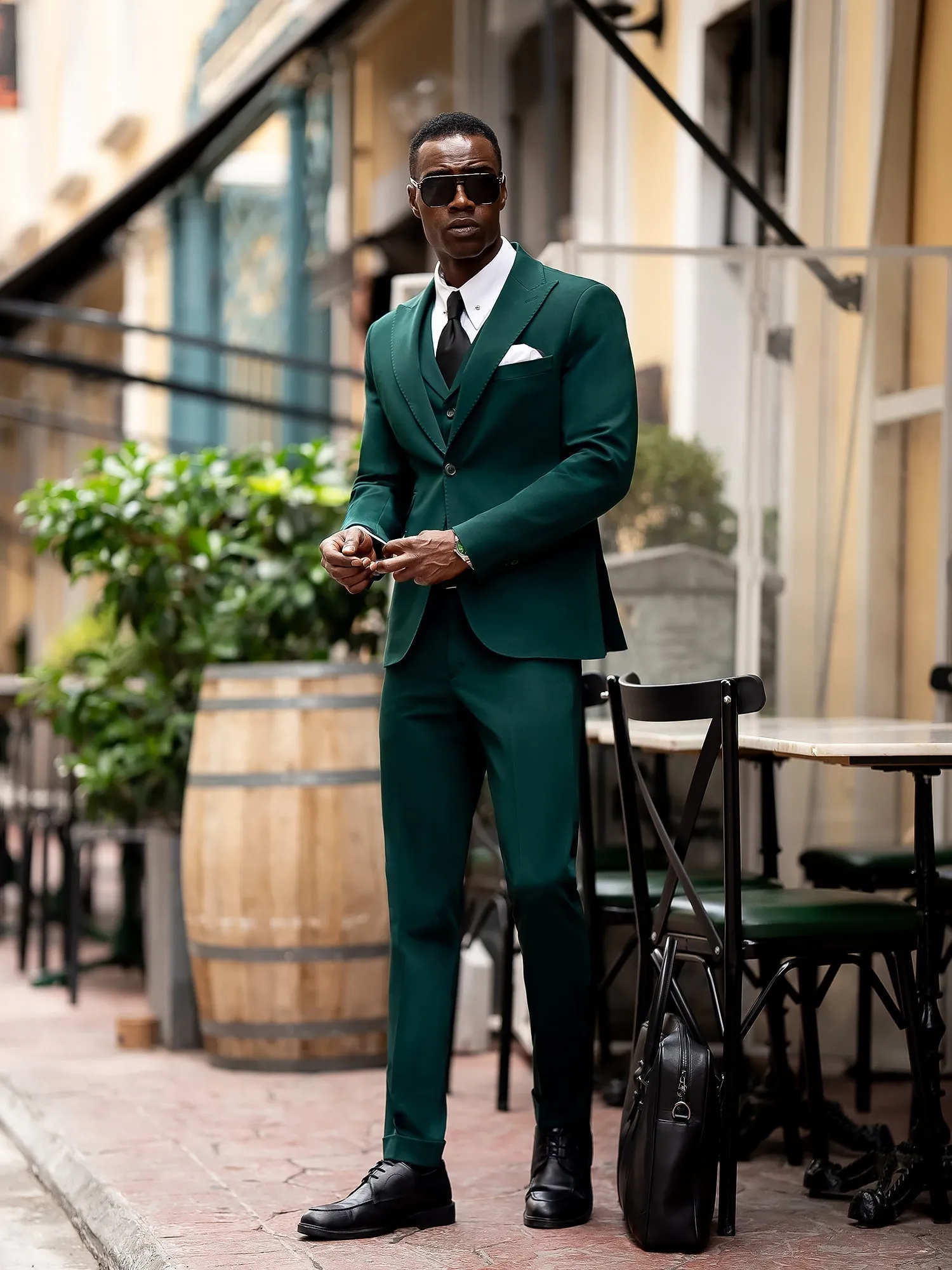 Green Slim-Fit Suit 3-Piece