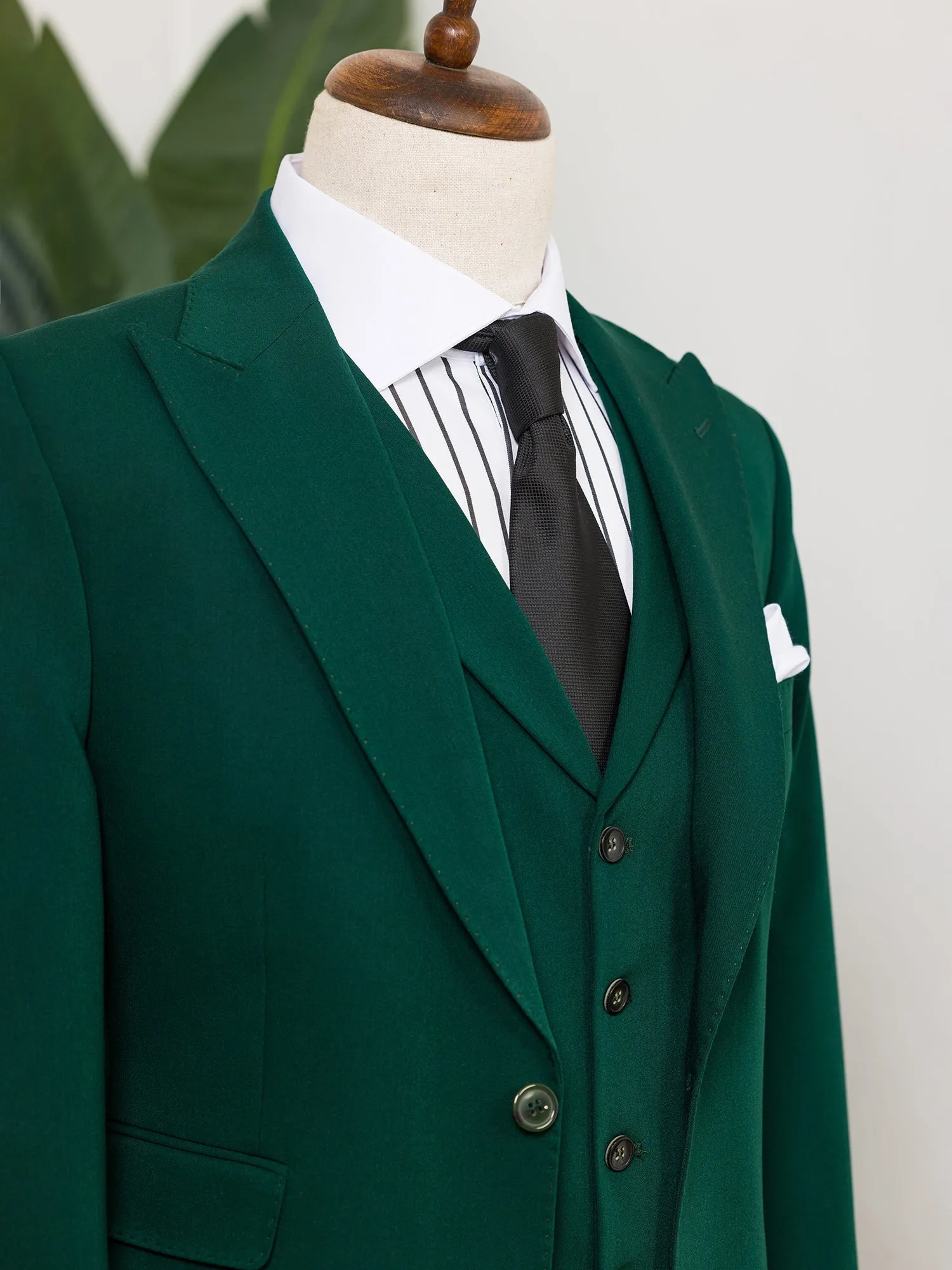 Green Slim-Fit Suit 3-Piece