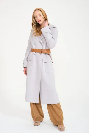 Grey Long Wool Coat