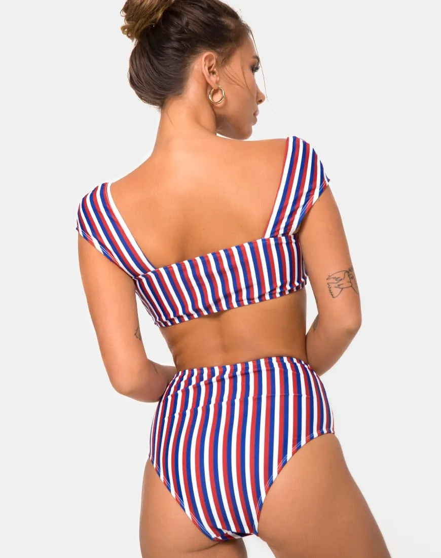 Grifin Bikini Top in Triple Stripe