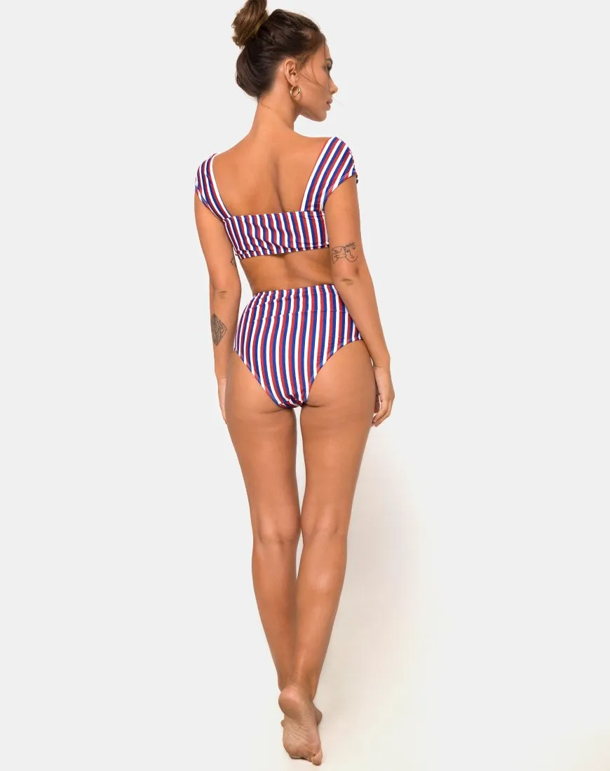 Grifin Bikini Top in Triple Stripe