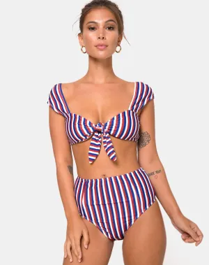 Grifin Bikini Top in Triple Stripe