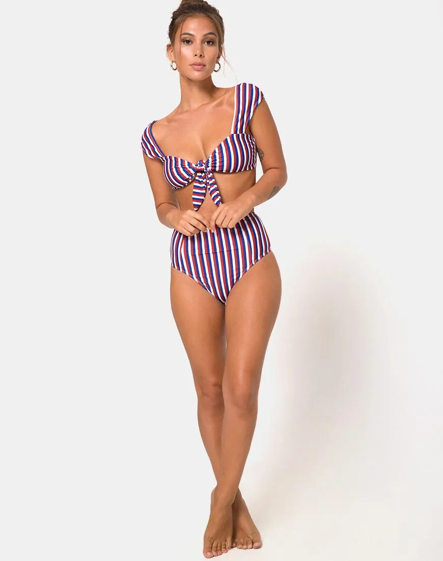 Grifin Bikini Top in Triple Stripe