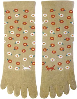 Japanese Tabi Socks Five Finger Design Camelia CLEARANCE USA