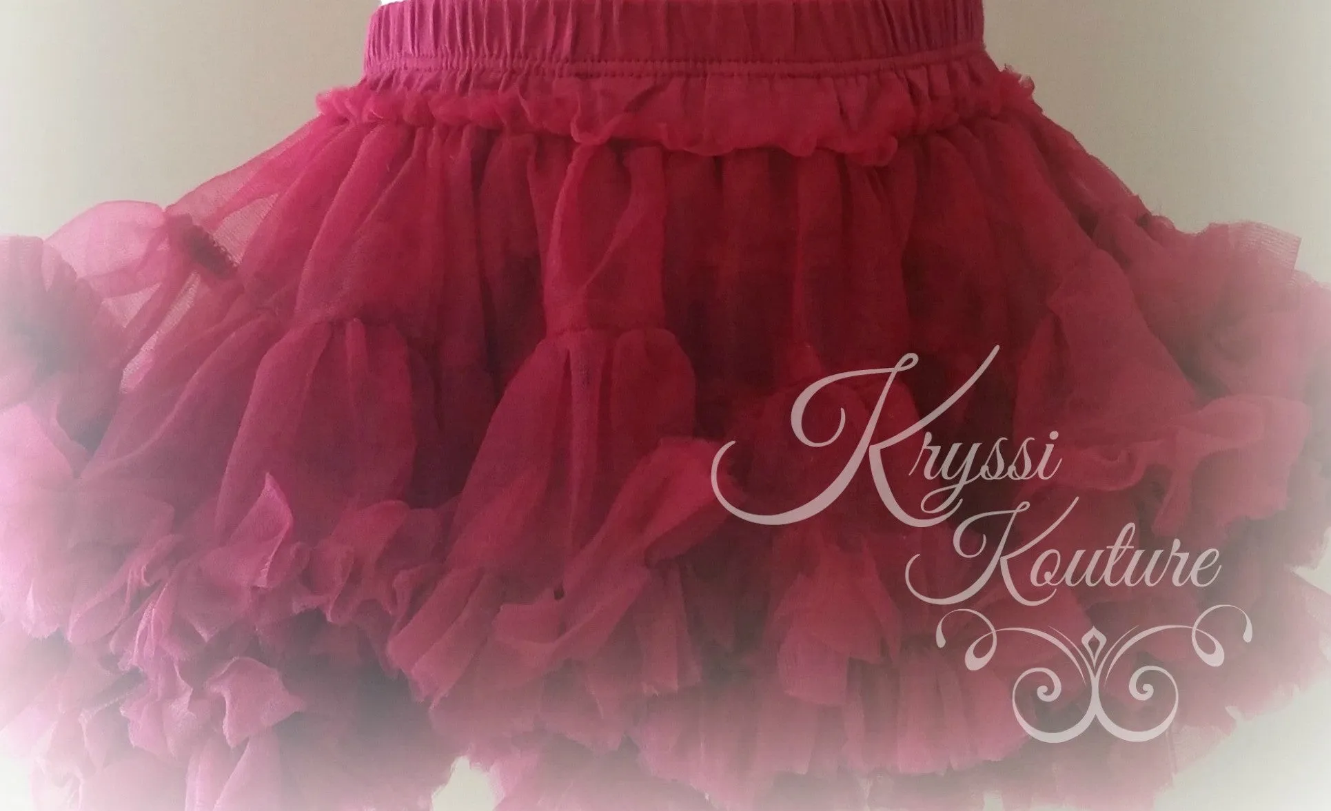 Kryssi Kouture  Burgundy Tutu/Pettiskirt Bloomers - Pettie Coat - Birthday Outfit - Fall Birthday Outfit