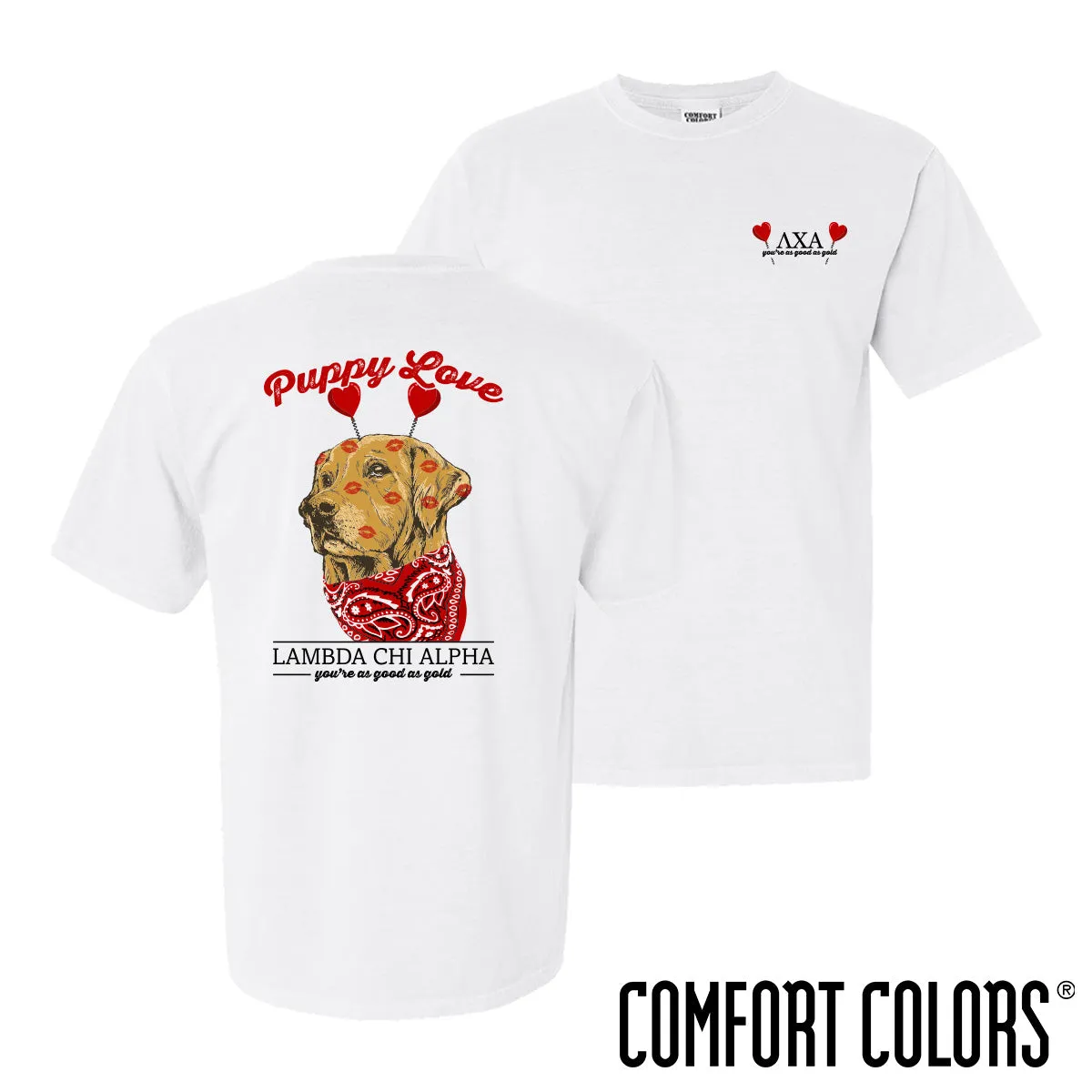 Lambda Chi Comfort Colors Puppy Love Short Sleeve Tee