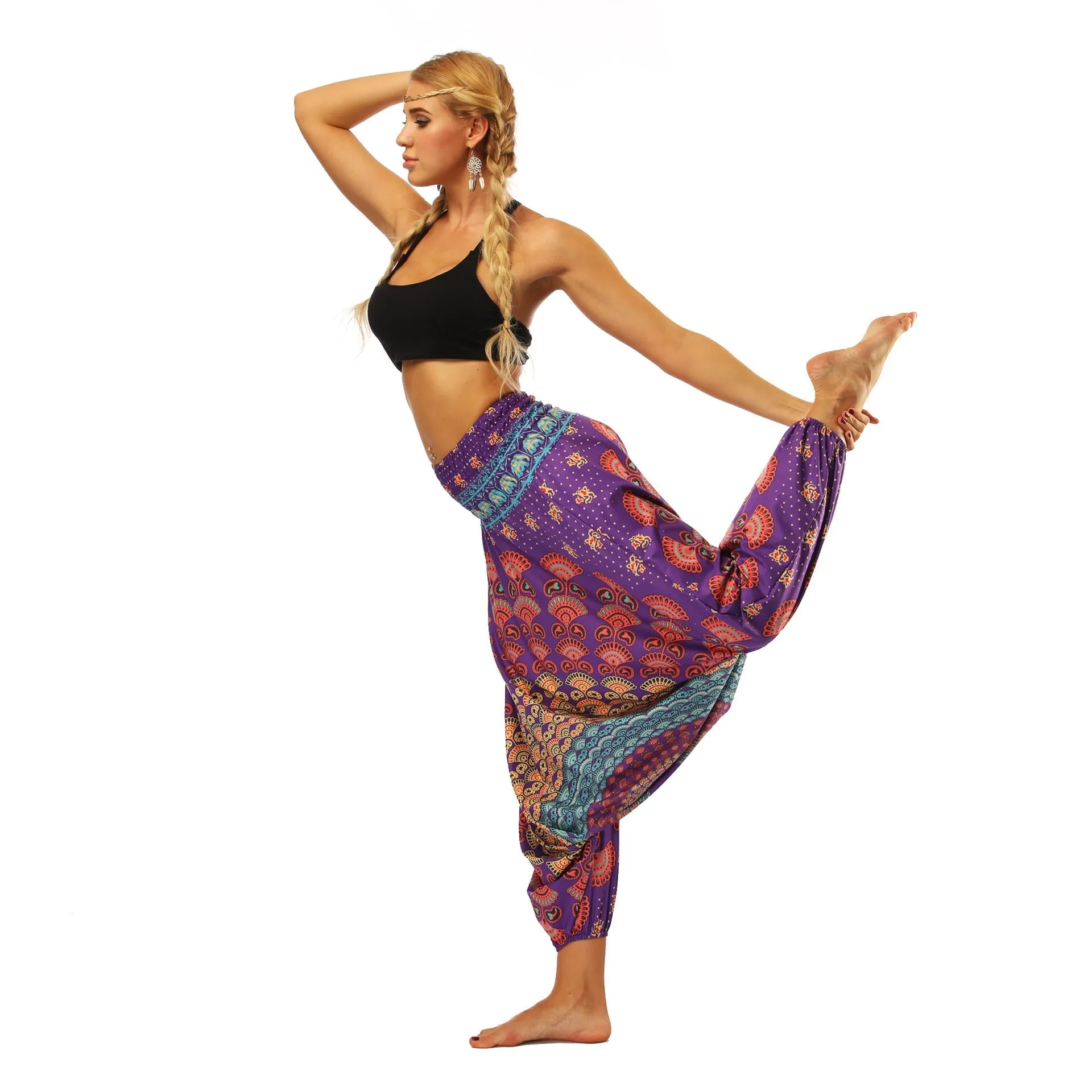 Leisure Digital Printing Loose Fitness Yoga Wide-leg Dance Bloomers