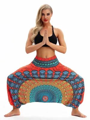 Leisure Digital Printing Loose Fitness Yoga Wide-leg Dance Bloomers