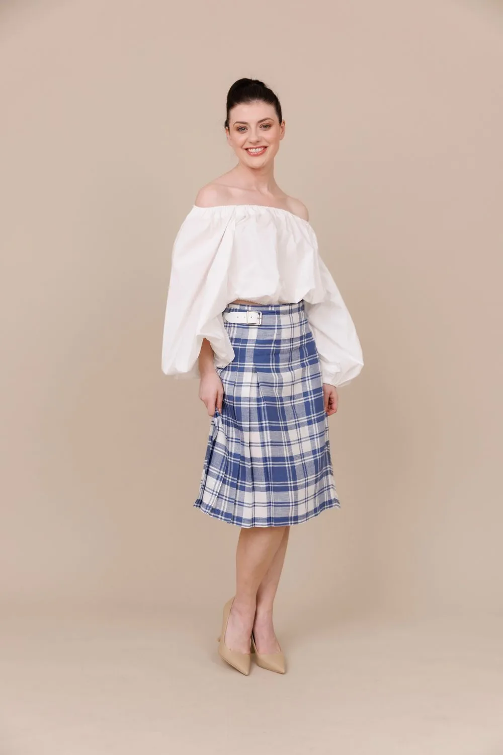 Lobawn 100% Linen Midi Kilt